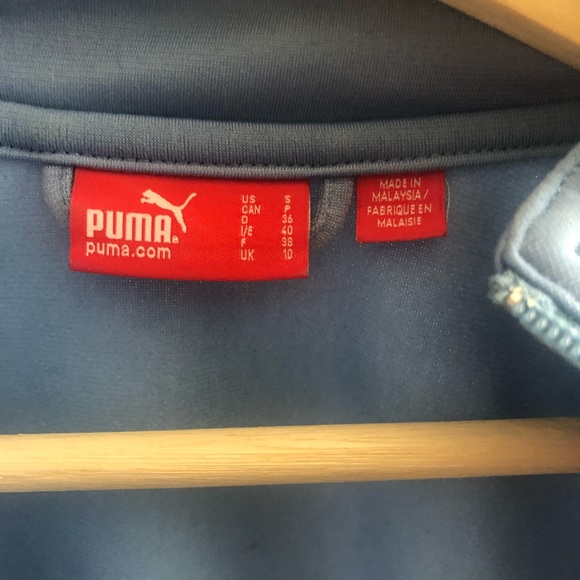 A Puma baby blue with black strips track jacket - Picture 2 of 5
